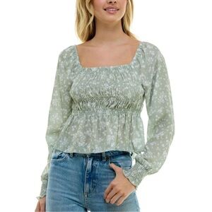 NWT Ultra Flirt Blouse In Sage